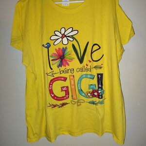 Yellow Graphic Gigi T-shirt Sz 3XL